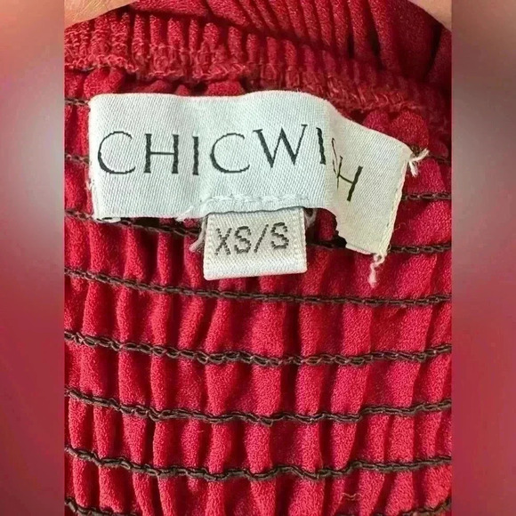 Chicwish Dancing Till Dawn Off-Shoulder Pleated Maxi Dress In Wine Size XS/S - Picture 12 of 14